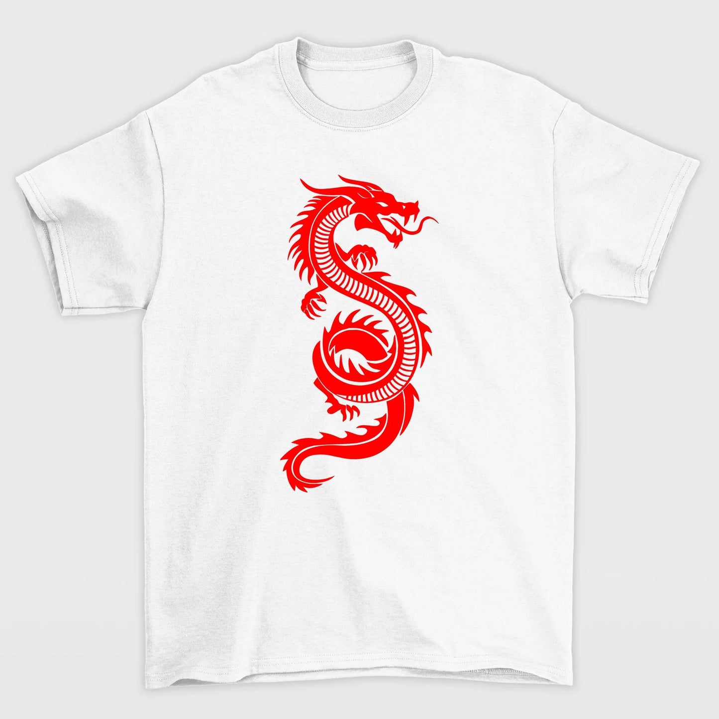Camiseta Básica Dragão Vermelho Red Dragon - Branco