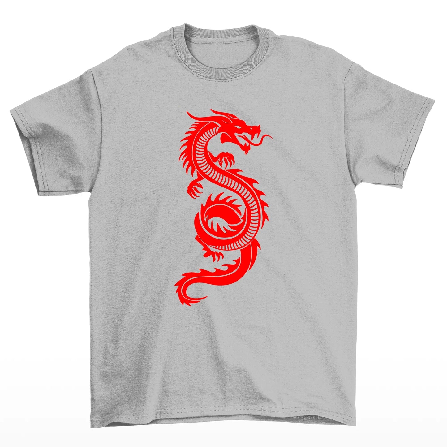 Camiseta Básica Dragão Vermelho Red Dragon - Cinza