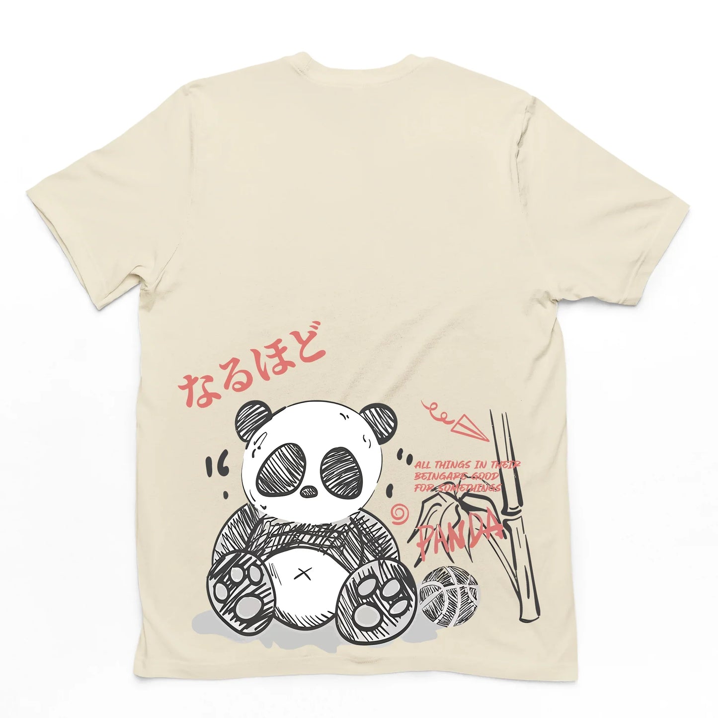 Camiseta Básica Com Estampa Panda Terror - Pérola