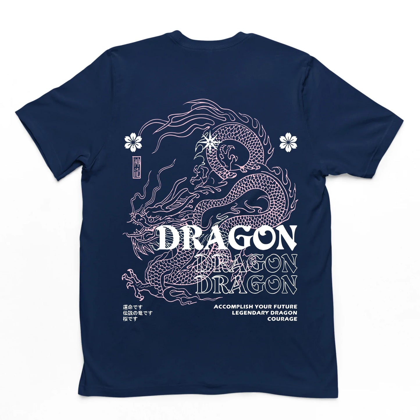 Camiseta Básica Feminina Dragon Dance Legendary - Azul Marinho
