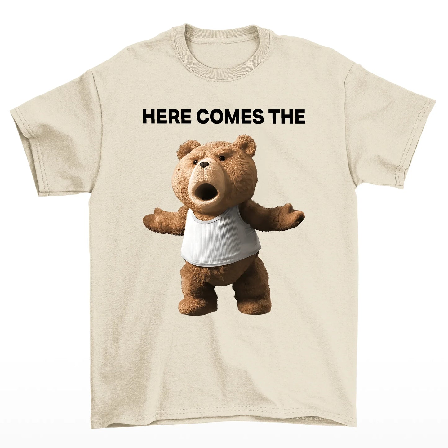 Camiseta Básica Unissex pérola Com Estampa Teddy Urso - Pérola