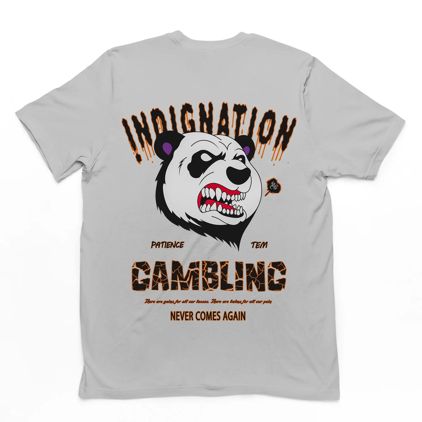 Camiseta Básica Com Estampa Panda Nervoso - Cinza
