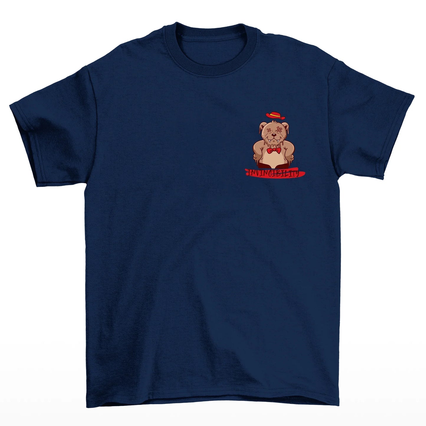 Camiseta Básica Unissex Invicibility Bear Heart - AZUL MARINHO