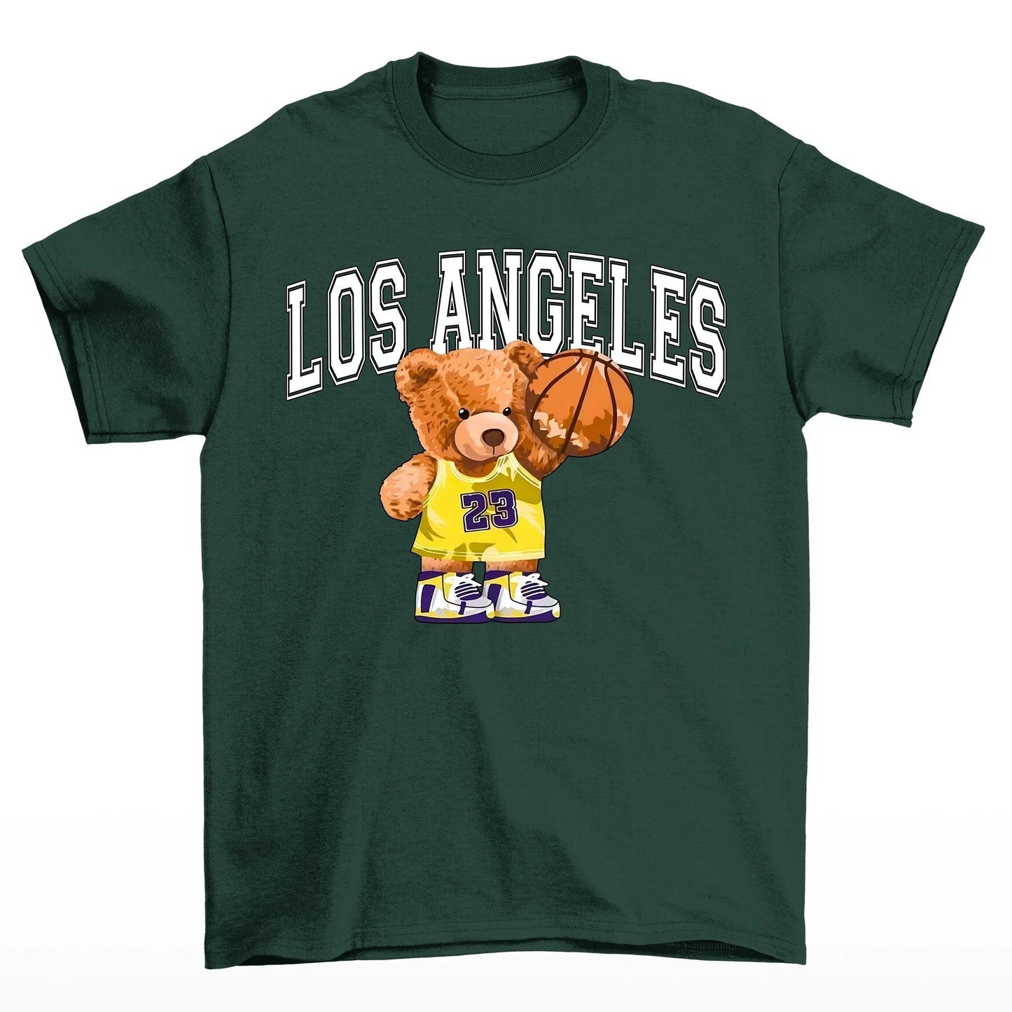Camiseta Básica verde Feminina Los Angeles Ursinho Basketball - Verde