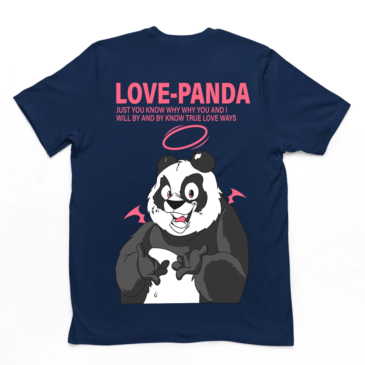 Camiseta Básica Love Panda- AZUL MARINHO