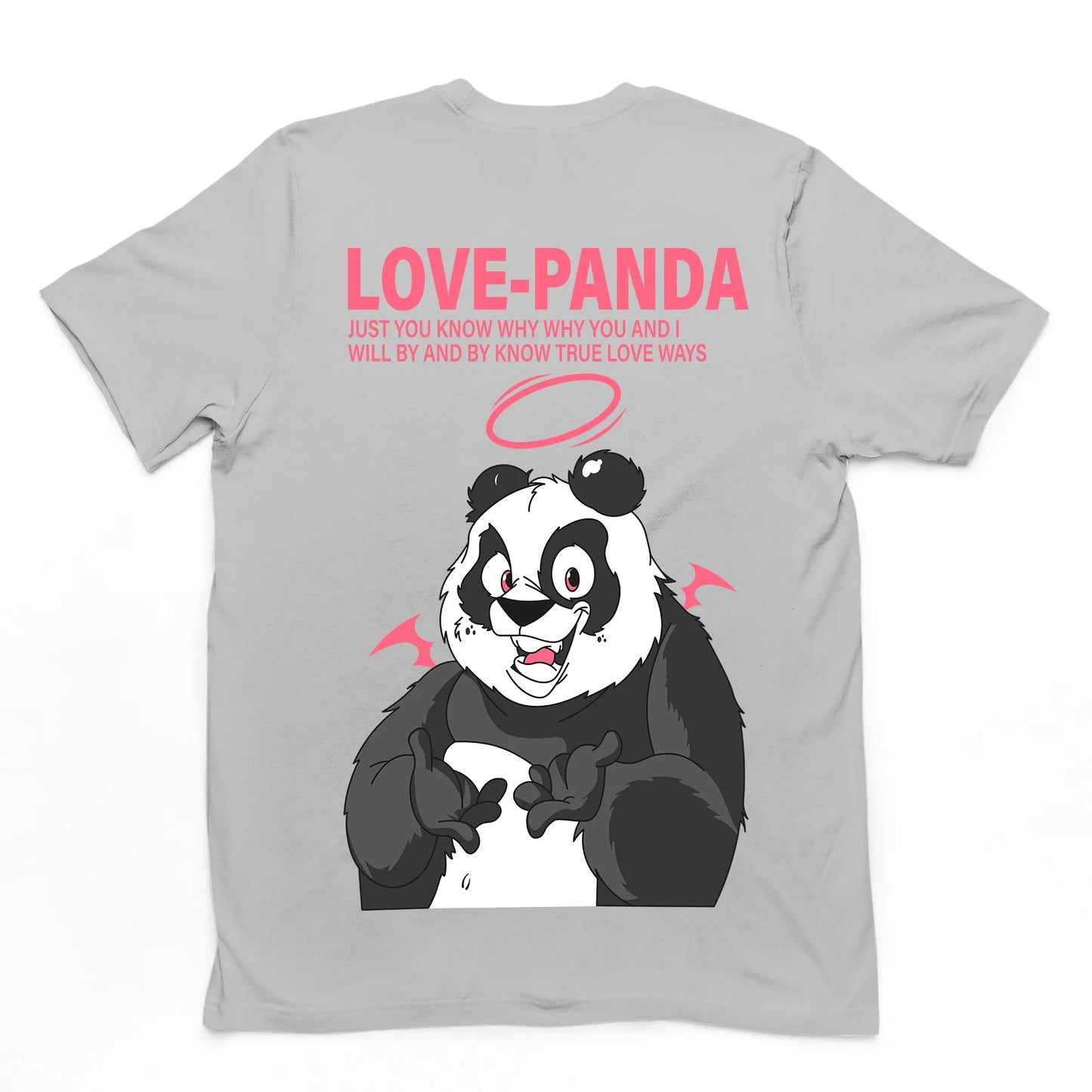 Camiseta Básica Love Panda - CINZA