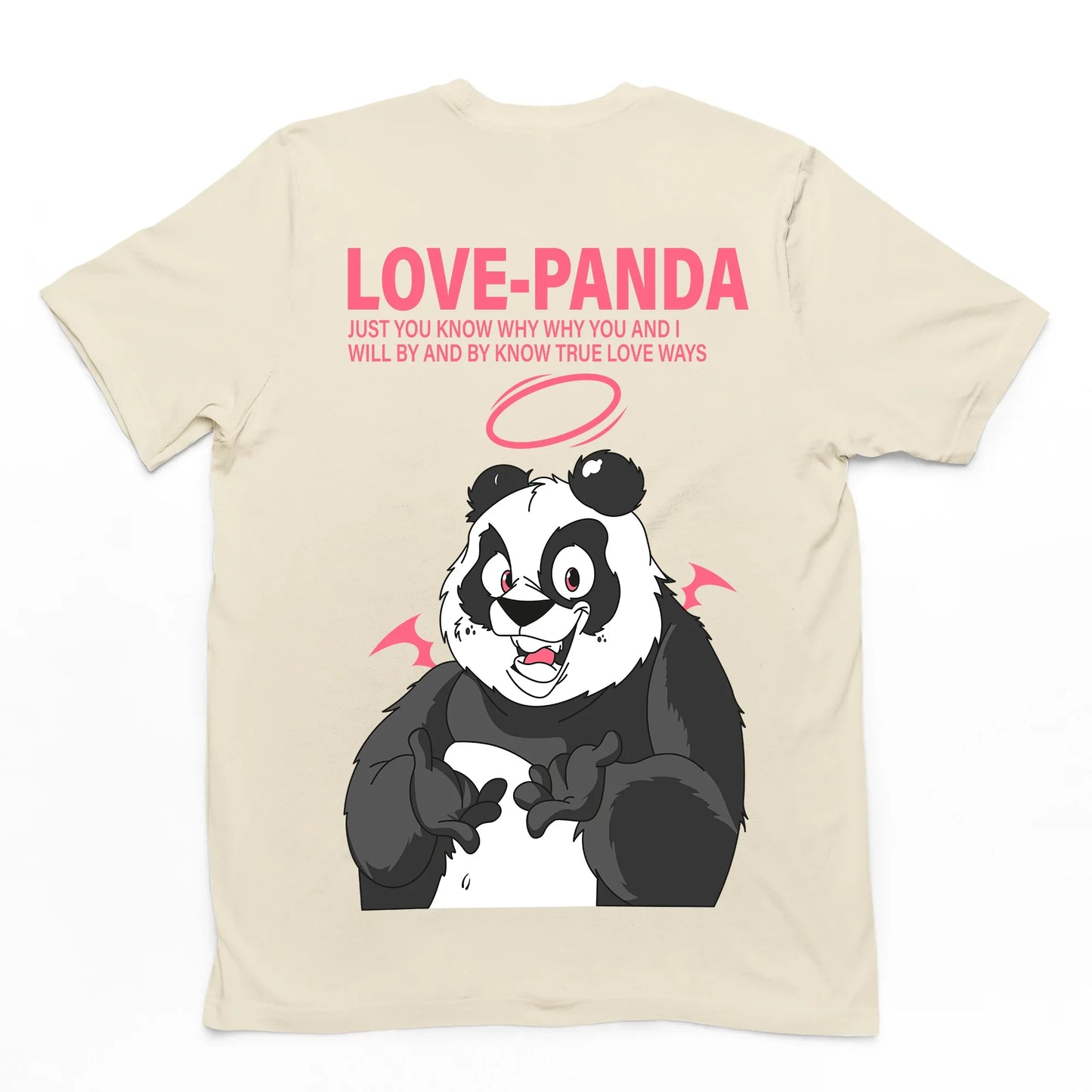 Camiseta Básica Love Panda - PÉROLA
