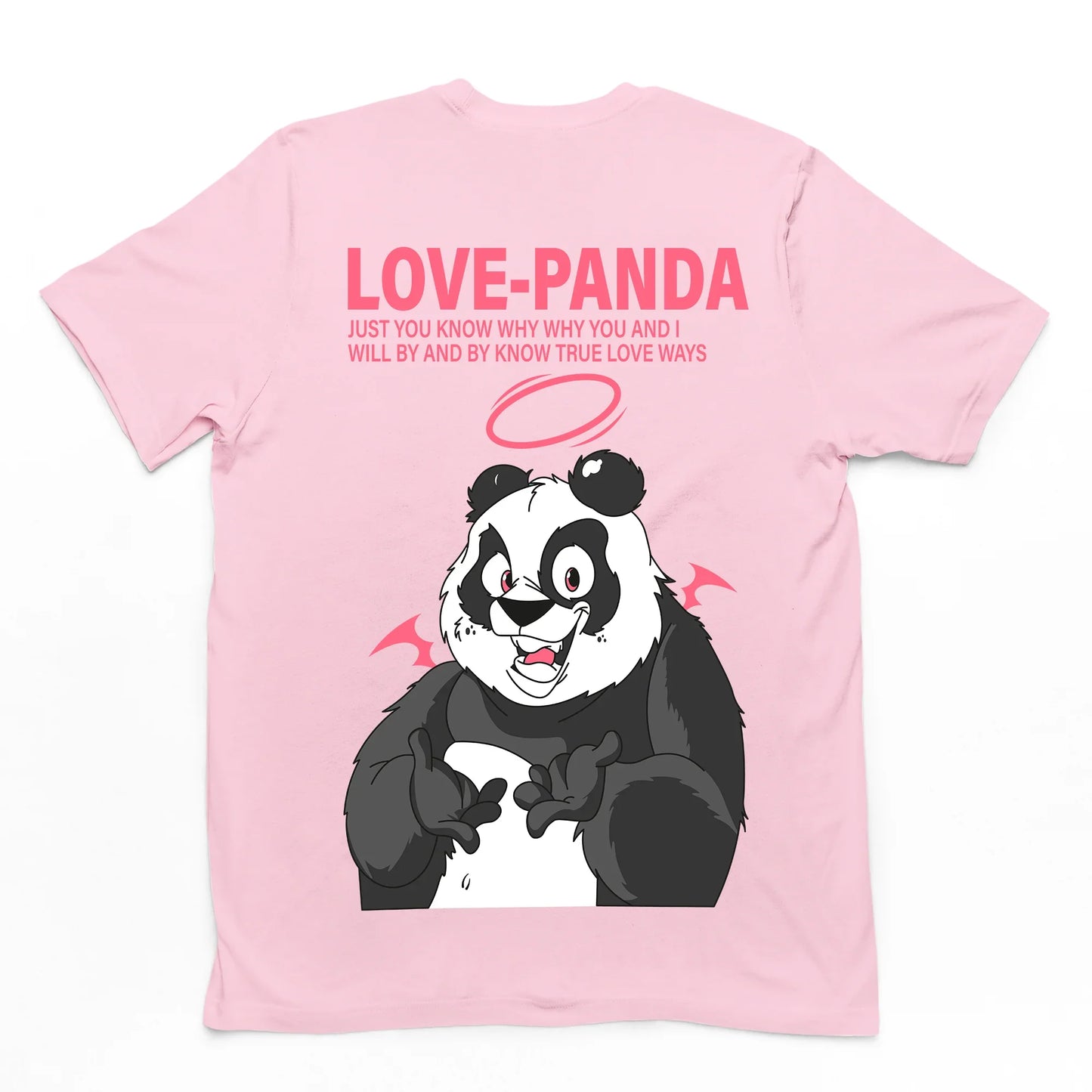 Camiseta Básica Love Panda - ROSA BEBE