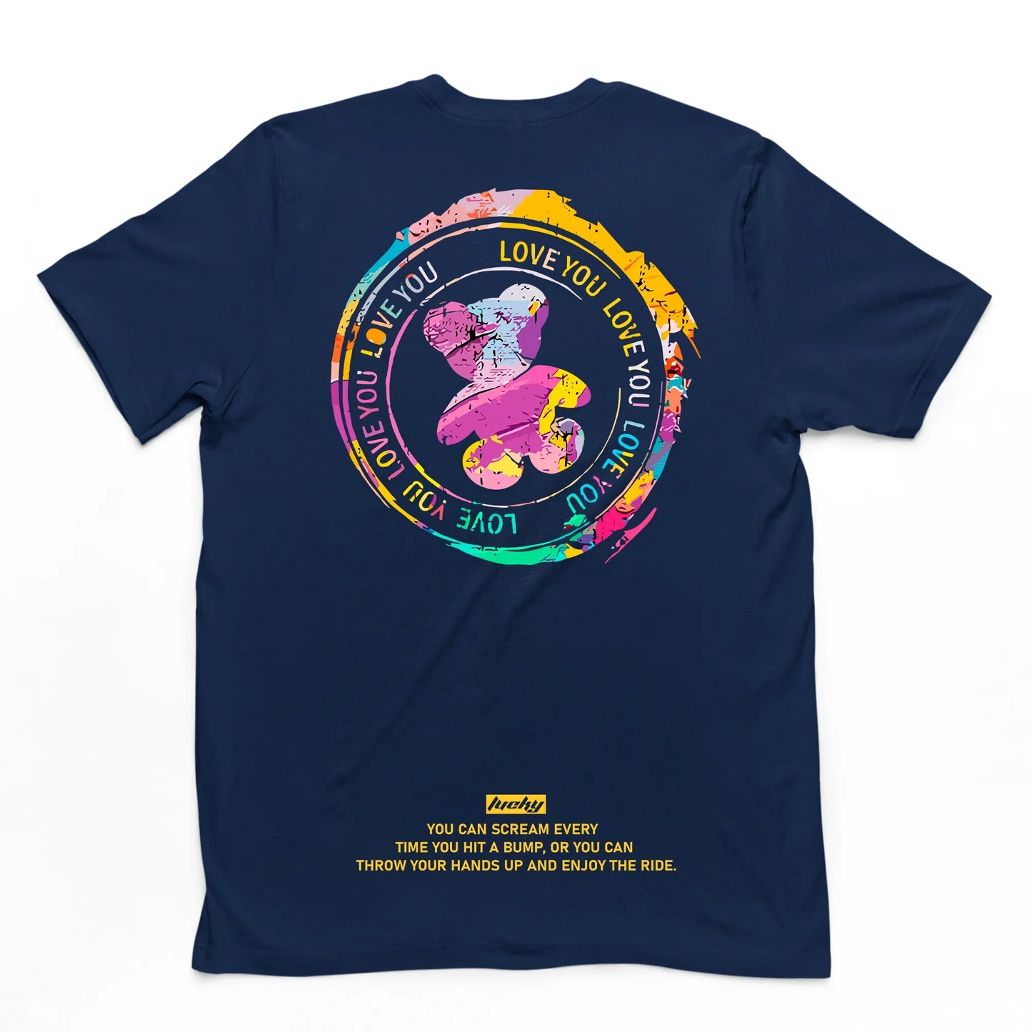 Camiseta Básica Love You Bear - AZUL MARINHO