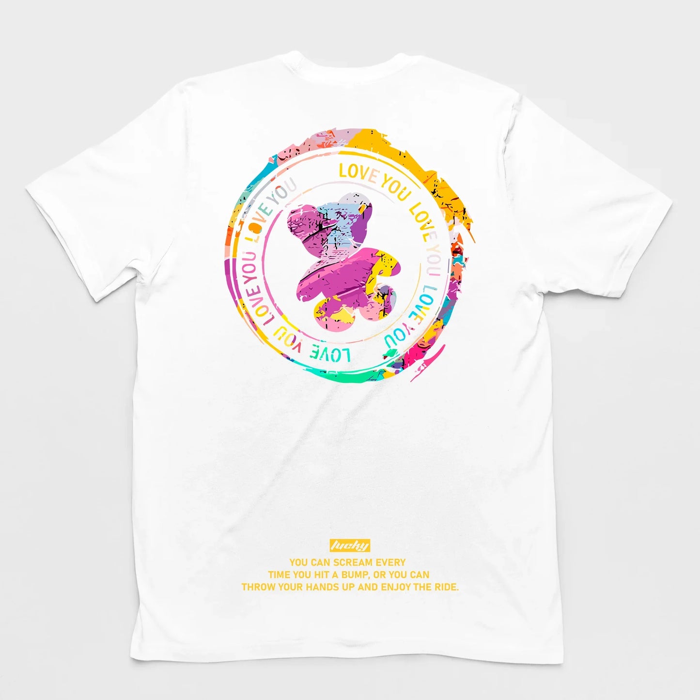Camiseta Básica Love You Bear - BRANCO