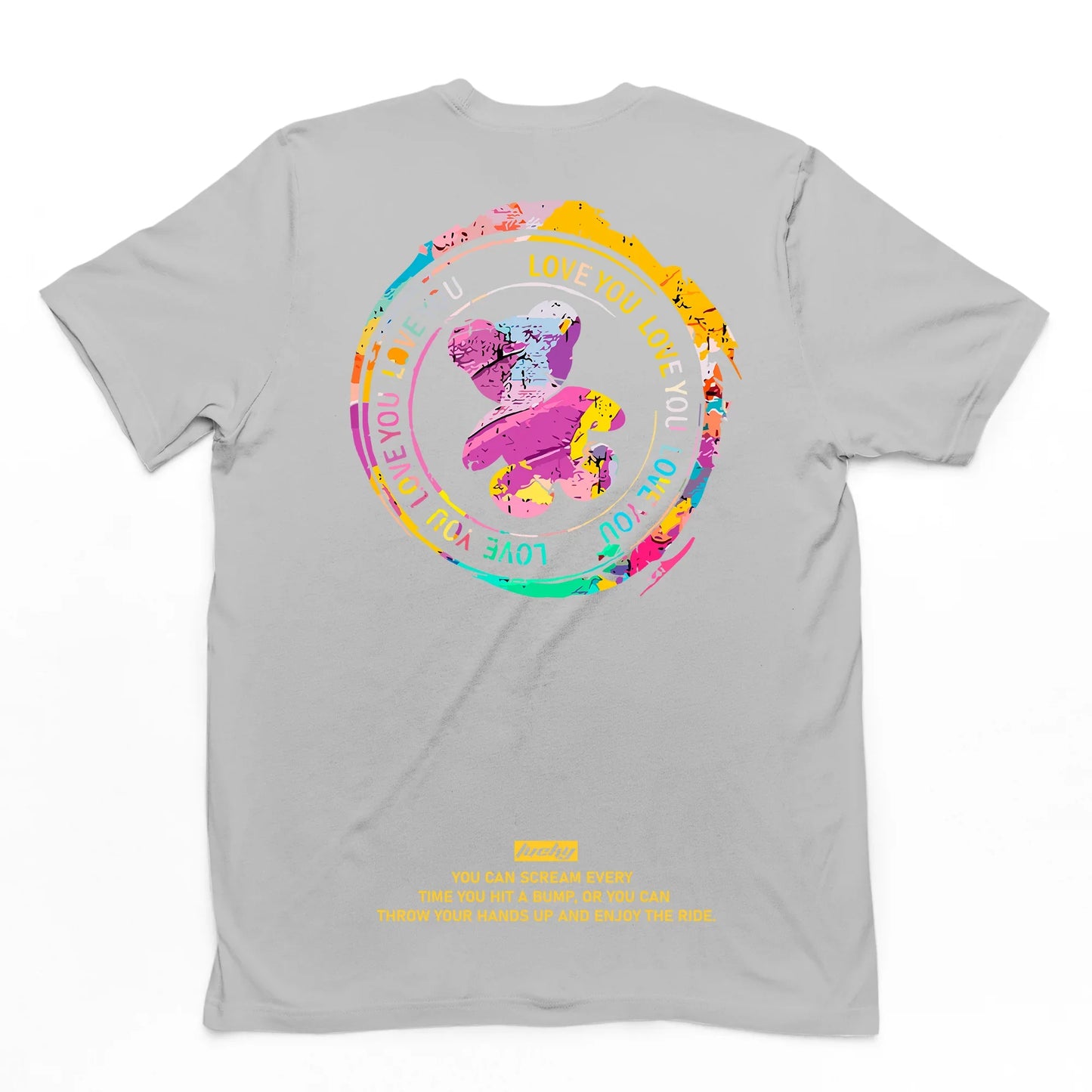 Camiseta Básica Love You Bear - CINZA