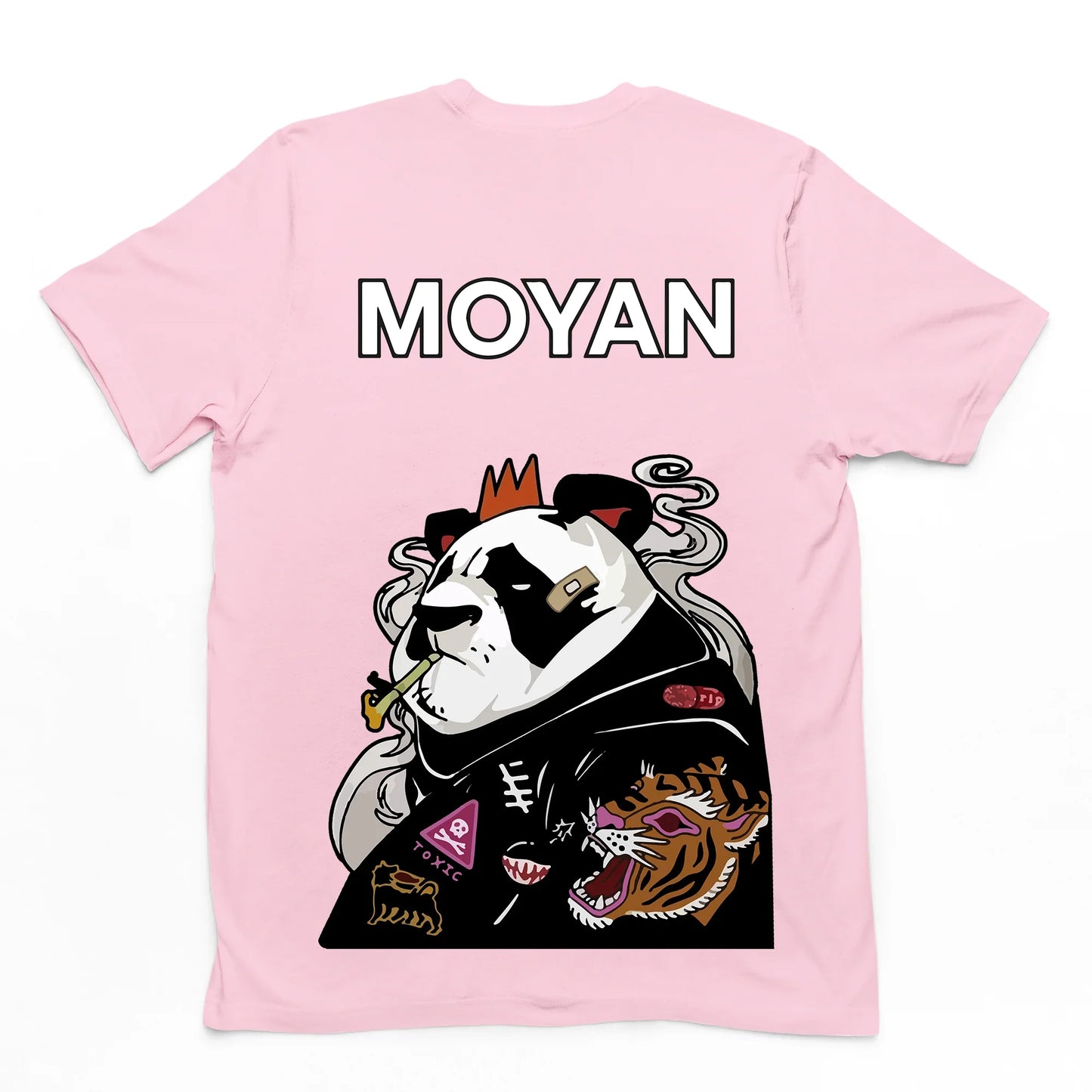 Camiseta Básica Moyan King Panda - Rosa Bebê