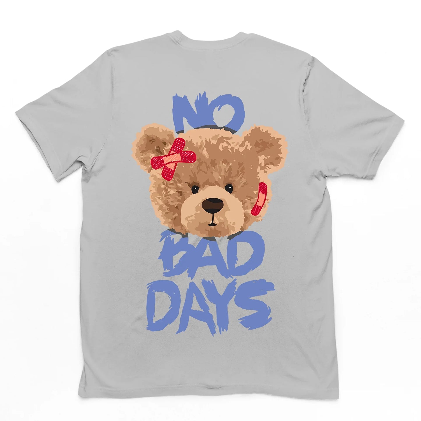 Camiseta Básica Com Estampa Ursinho Machucado - cinza