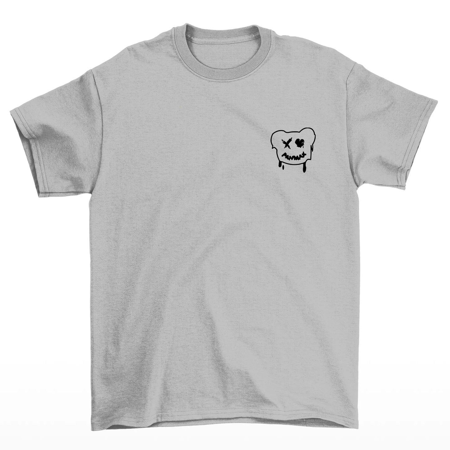 Camiseta Básica cinza Unissex Com Estampa Ursinho - Cinza