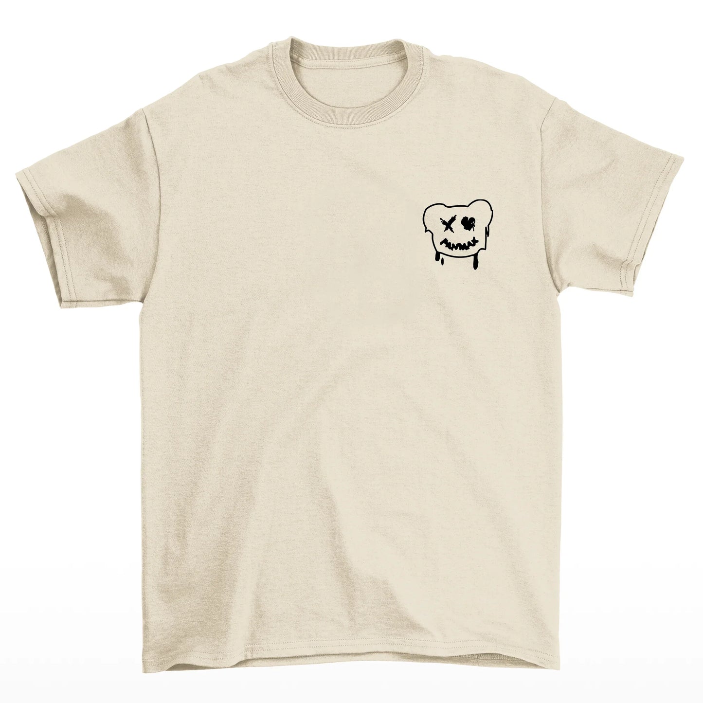Camiseta Básica pérola Unissex Com Estampa Ursinho - Pérola