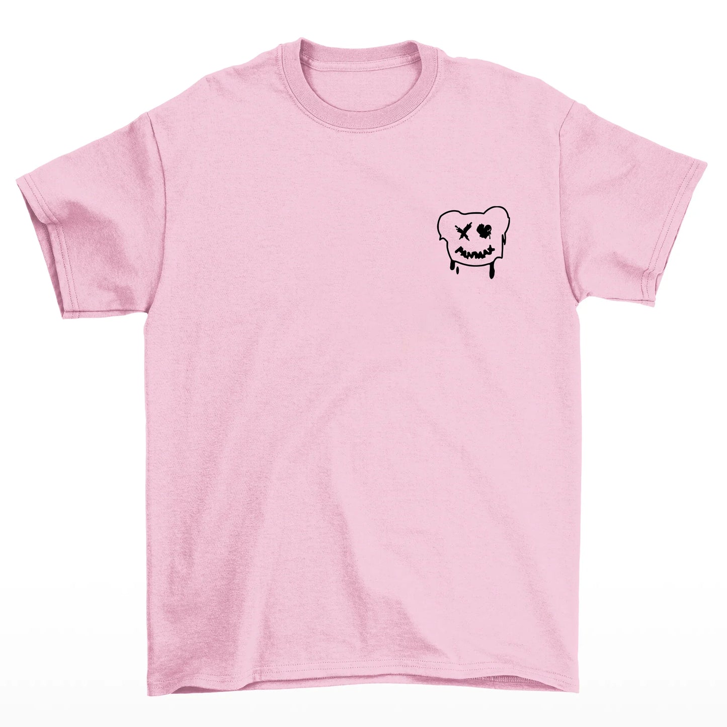 Camiseta Básica rosa bebê Unissex Com Estampa Ursinho - Rosa Bebê