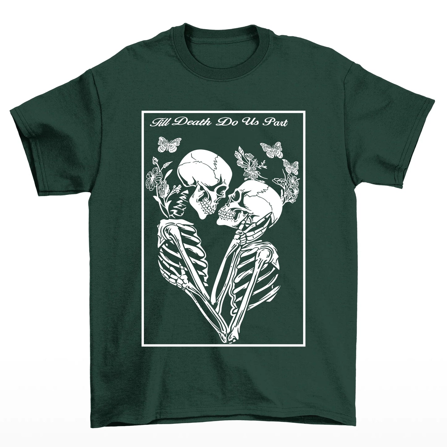 camiseta básica caveiras romanticas- Verde