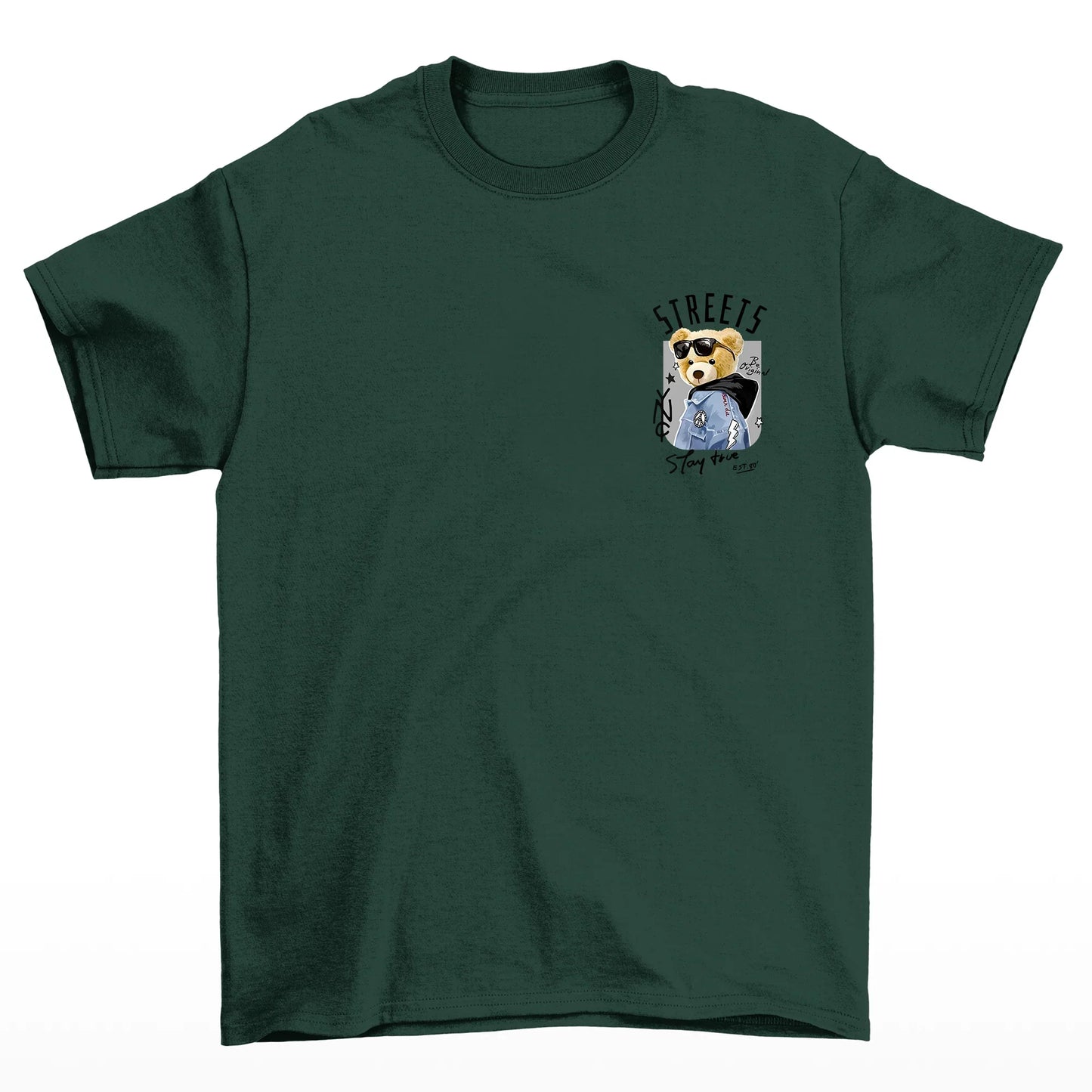 Camiseta Básica Algodão Streets Bear - Verde