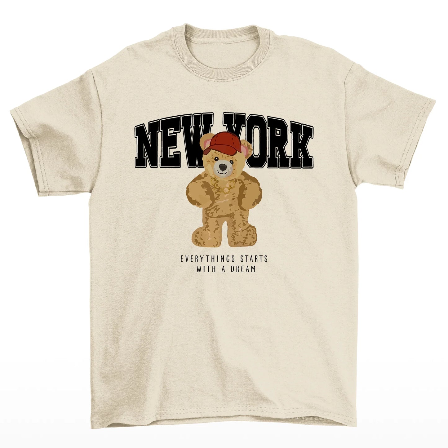 Camiseta Básica Feminina Ted Bear New York - Pérola