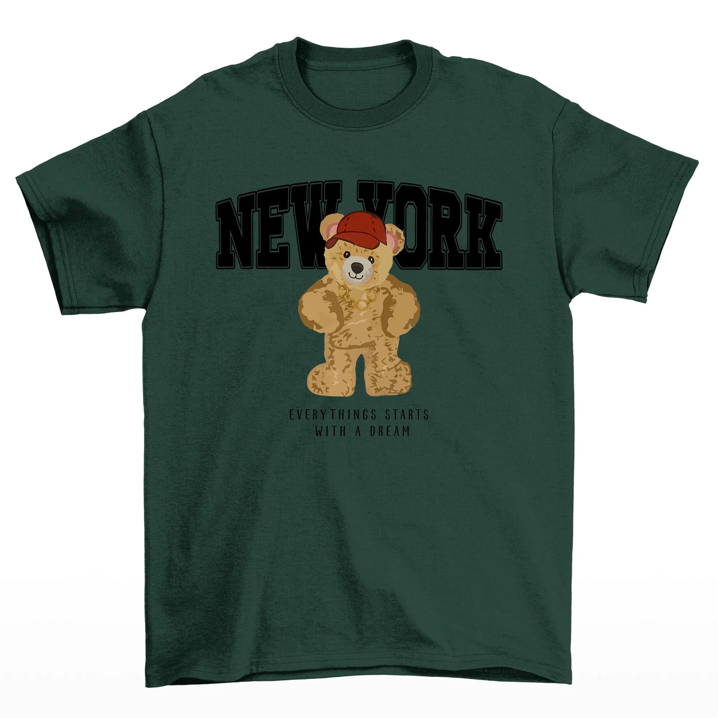 Camiseta Básica Feminina Ted Bear New York - Verde