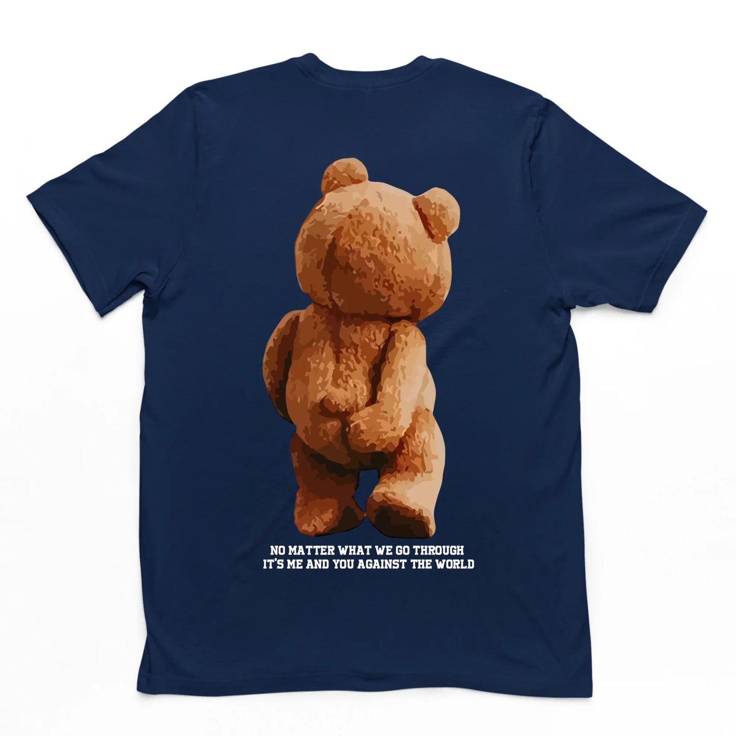camiseta básica azul marinho com estampa ursinho engraçado - Azul Marinho