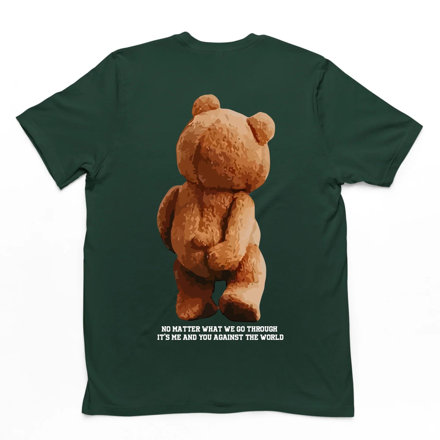 camiseta básica verde com estampa ursinho engraçado - Verde