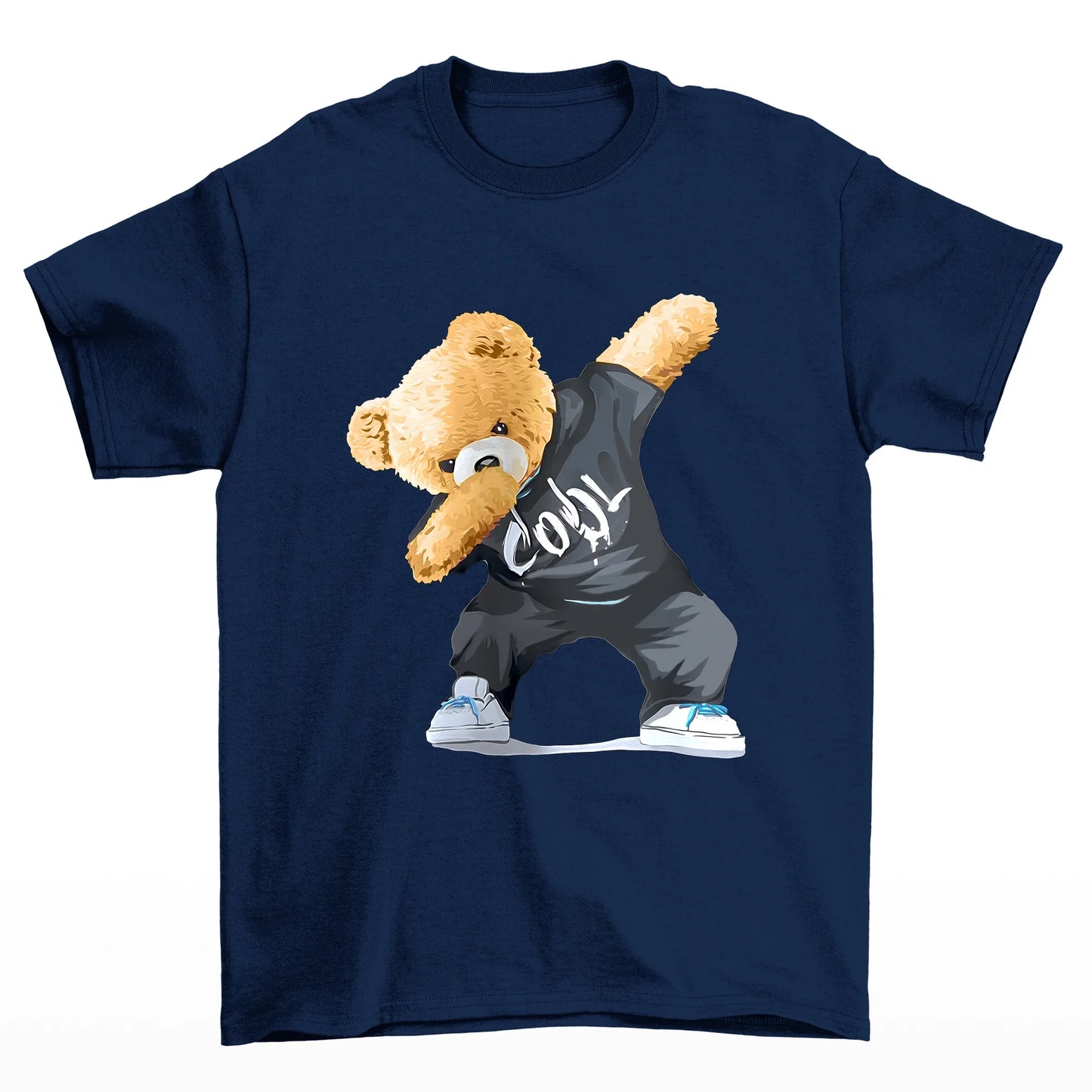 camiseta básica azul estampa urso dab - Azul Marinho