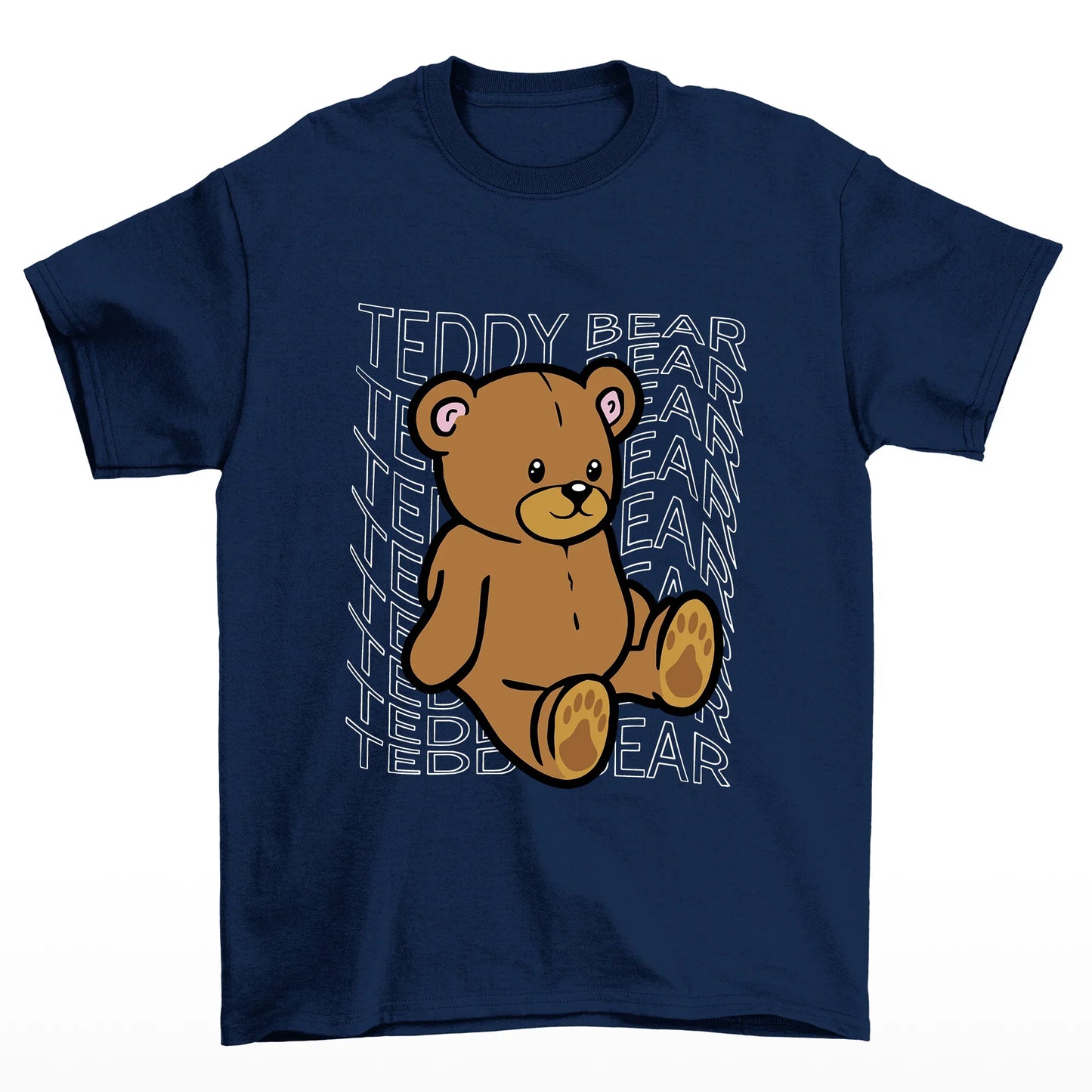 Camiseta basica azul marinho com estampa teddy ursinho - Azul Marinho