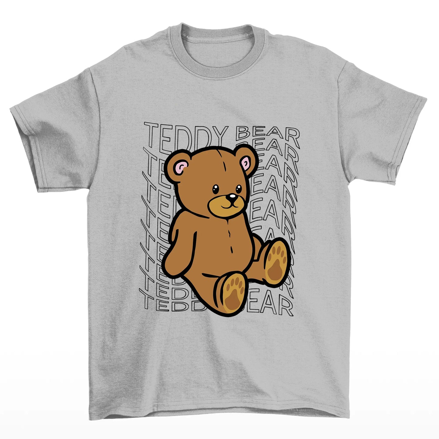 Camiseta basica cinza com estampa teddy ursinho - Cinza