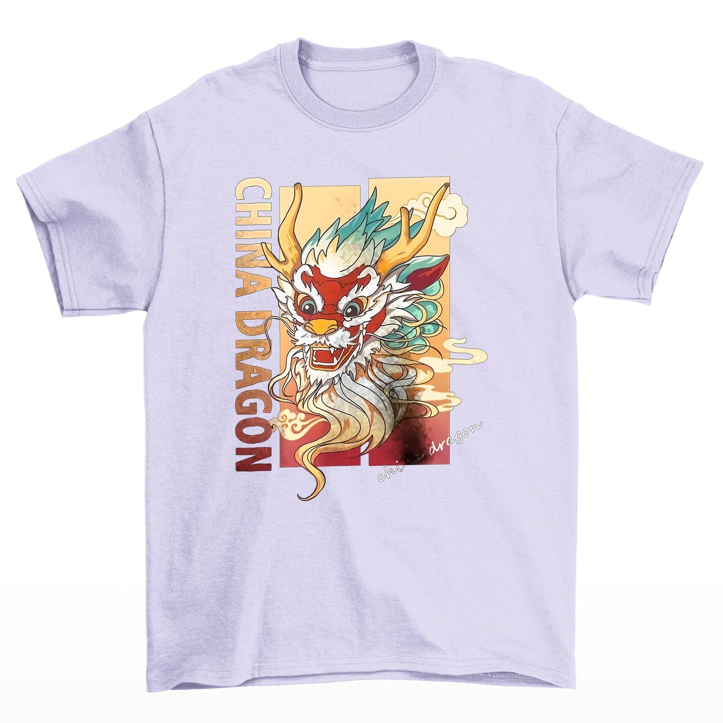 Camiseta Básica Unissex China Dragon Culture - Lilás