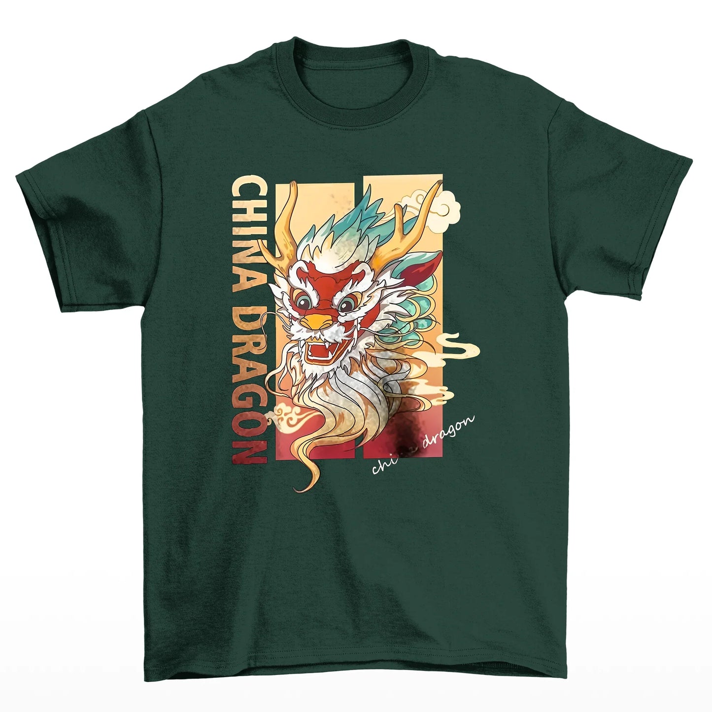 Camiseta Básica Unissex China Dragon Culture - Verde