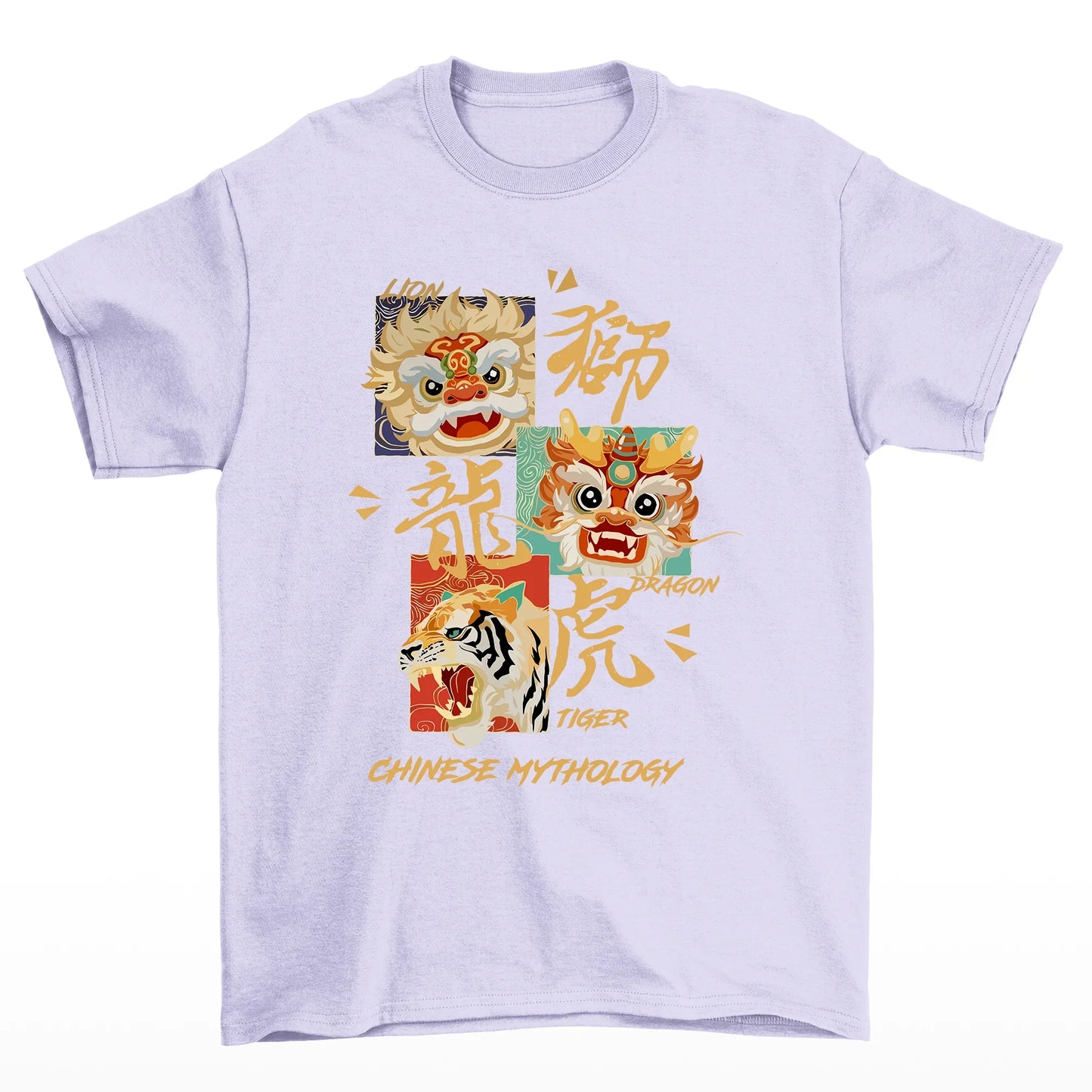Camiseta Básica Unissex Chinese Mythology Beast - Lilás