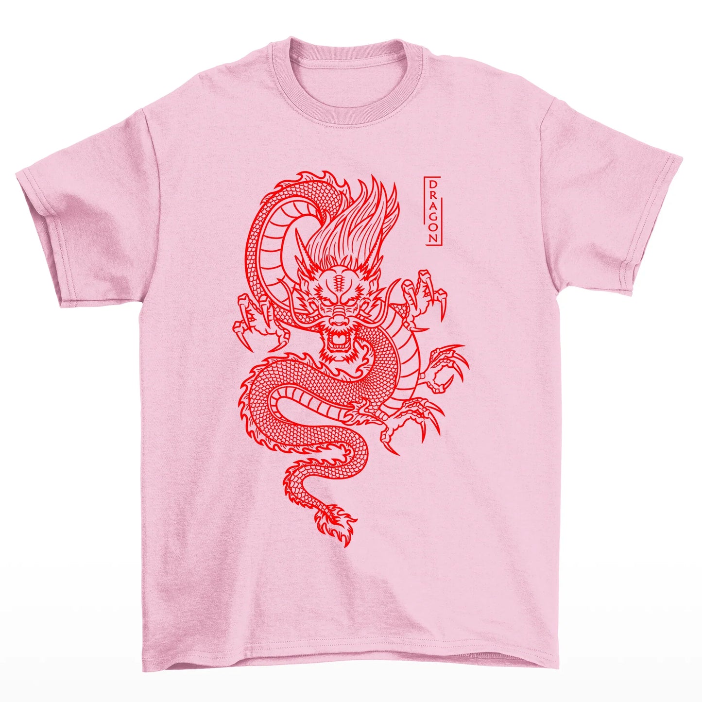 Camiseta Básica Unissex Red Dragon - Rosa Bebê