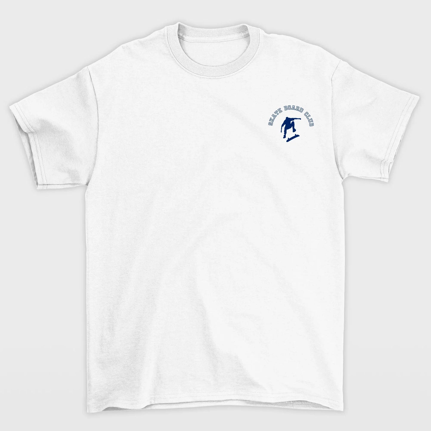 Camiseta Básica Unissex Skate Board Club - branco