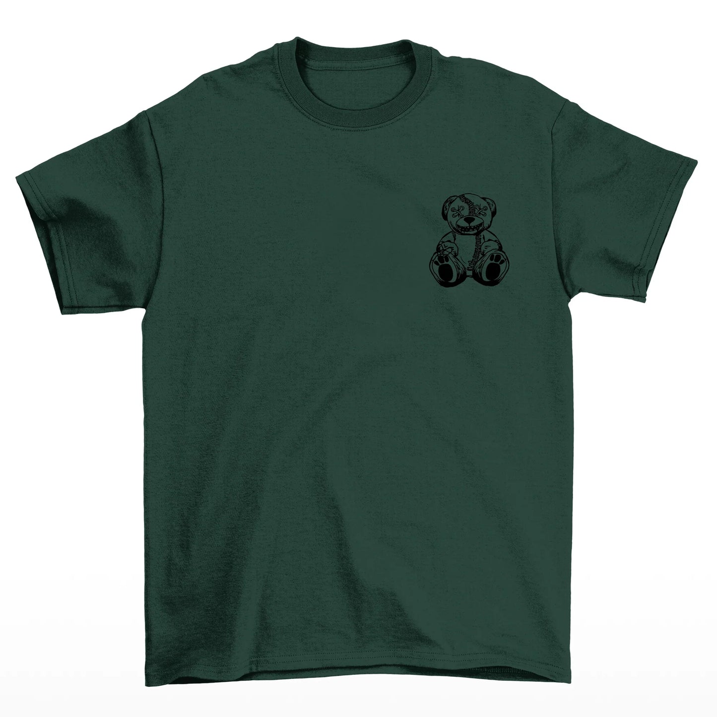 Camiseta Básica Unissex Com Estampa Ursinho Sentado - Verde