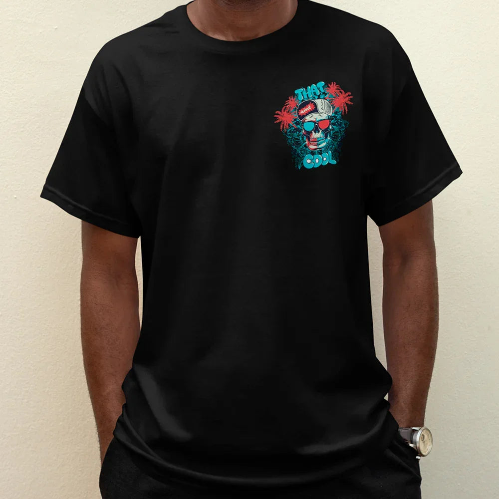 Camiseta Básica Algodão Máscara Caveira Cool - preto