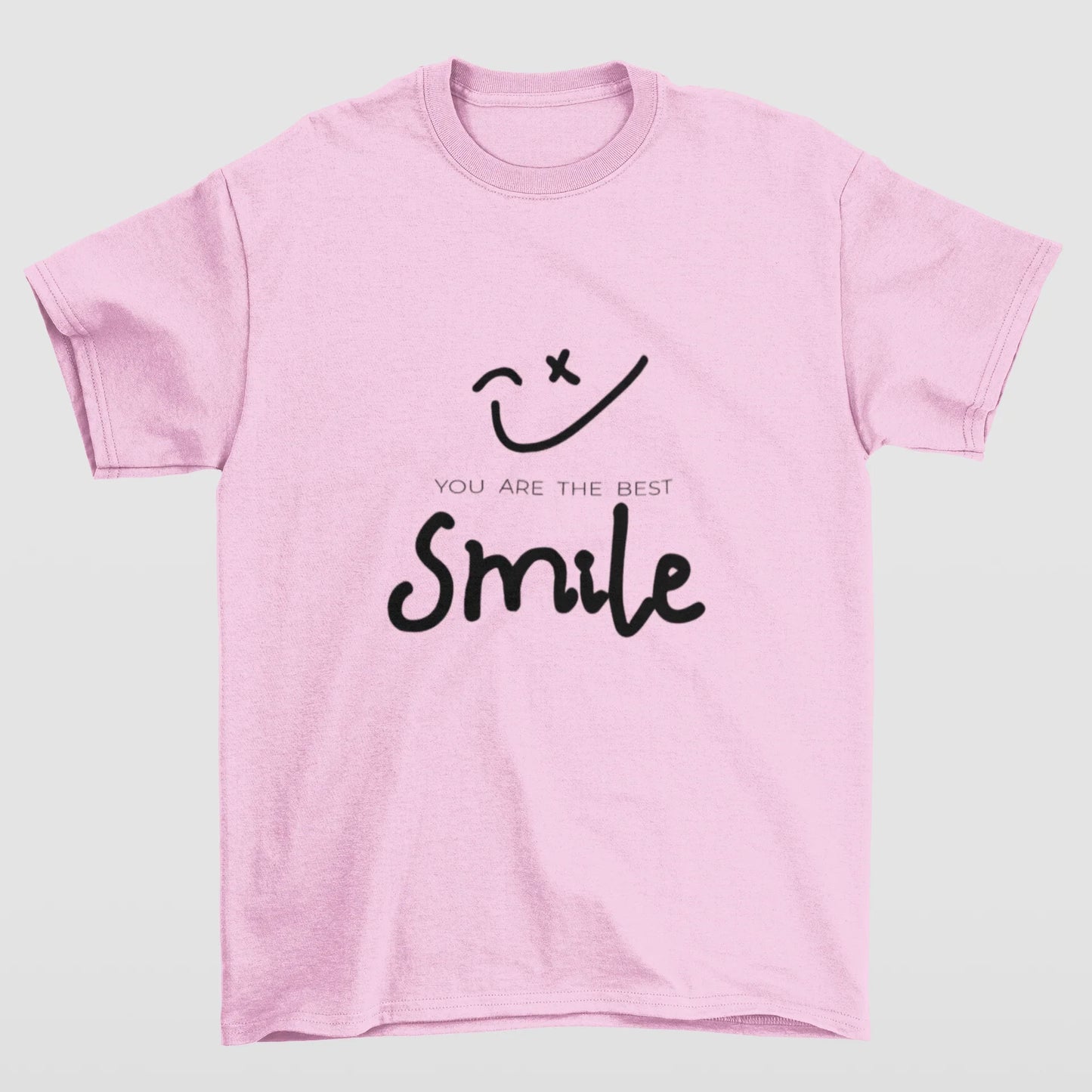 Camiseta Básica Best Smile - rosa bebê