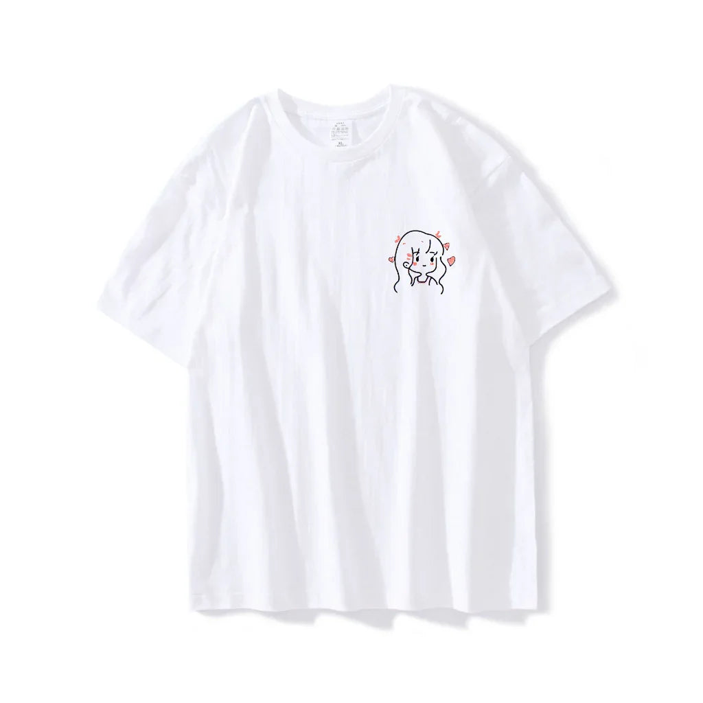 Camiseta Básica Casal Estampa Menina Bonita