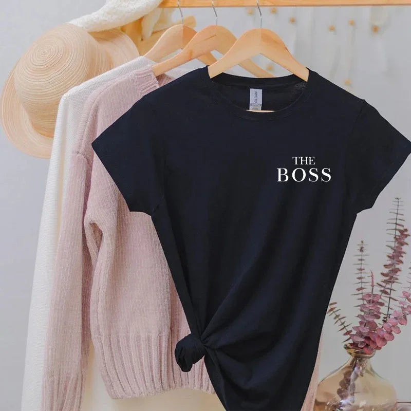 Camiseta Básica Com Estampa Frase O Chefe