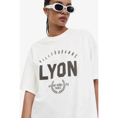 Camiseta Básica Feminina Com Estampa Lyon France