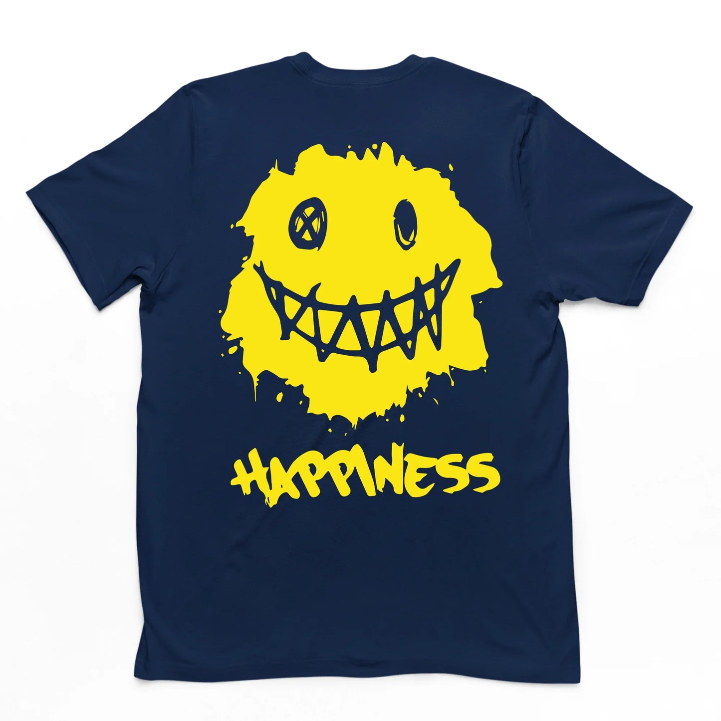 Camiseta Básica Happiness Smile - azul-marinho