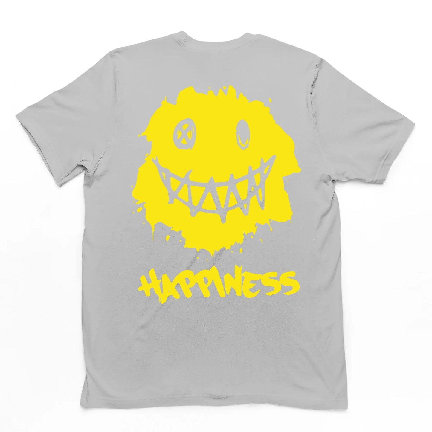 Camiseta Básica Happiness Smile - cinza