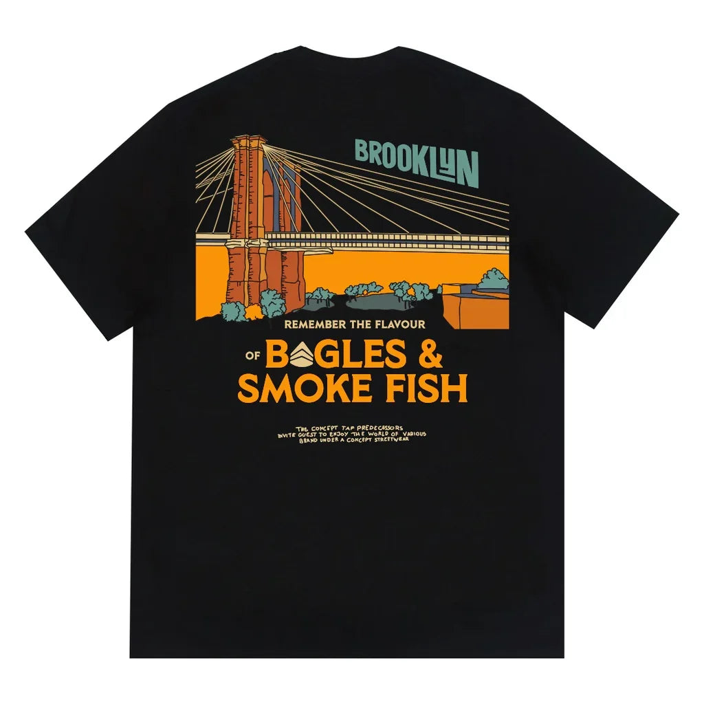 Camiseta Básica Unissex Com Estampa Ponte De Brooklyn