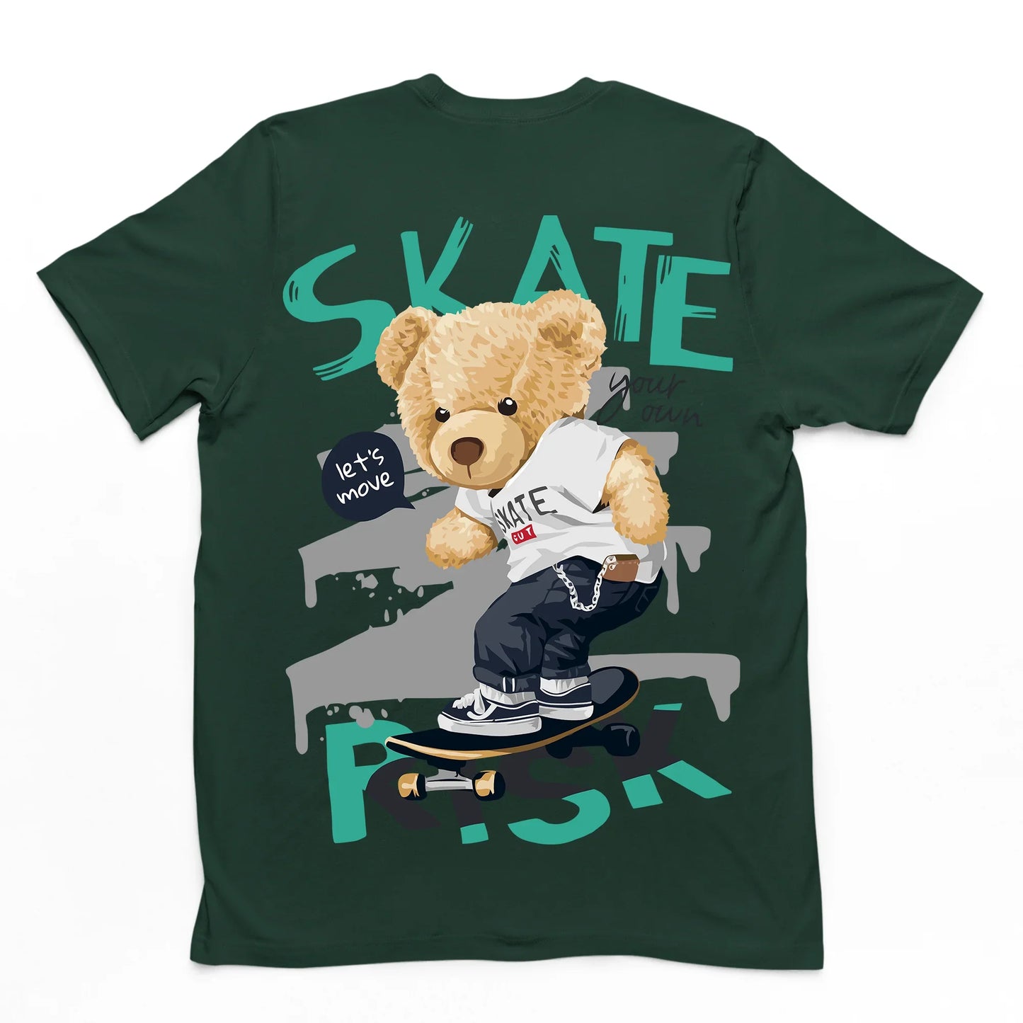 Camiseta Básica Skate Risk - verde