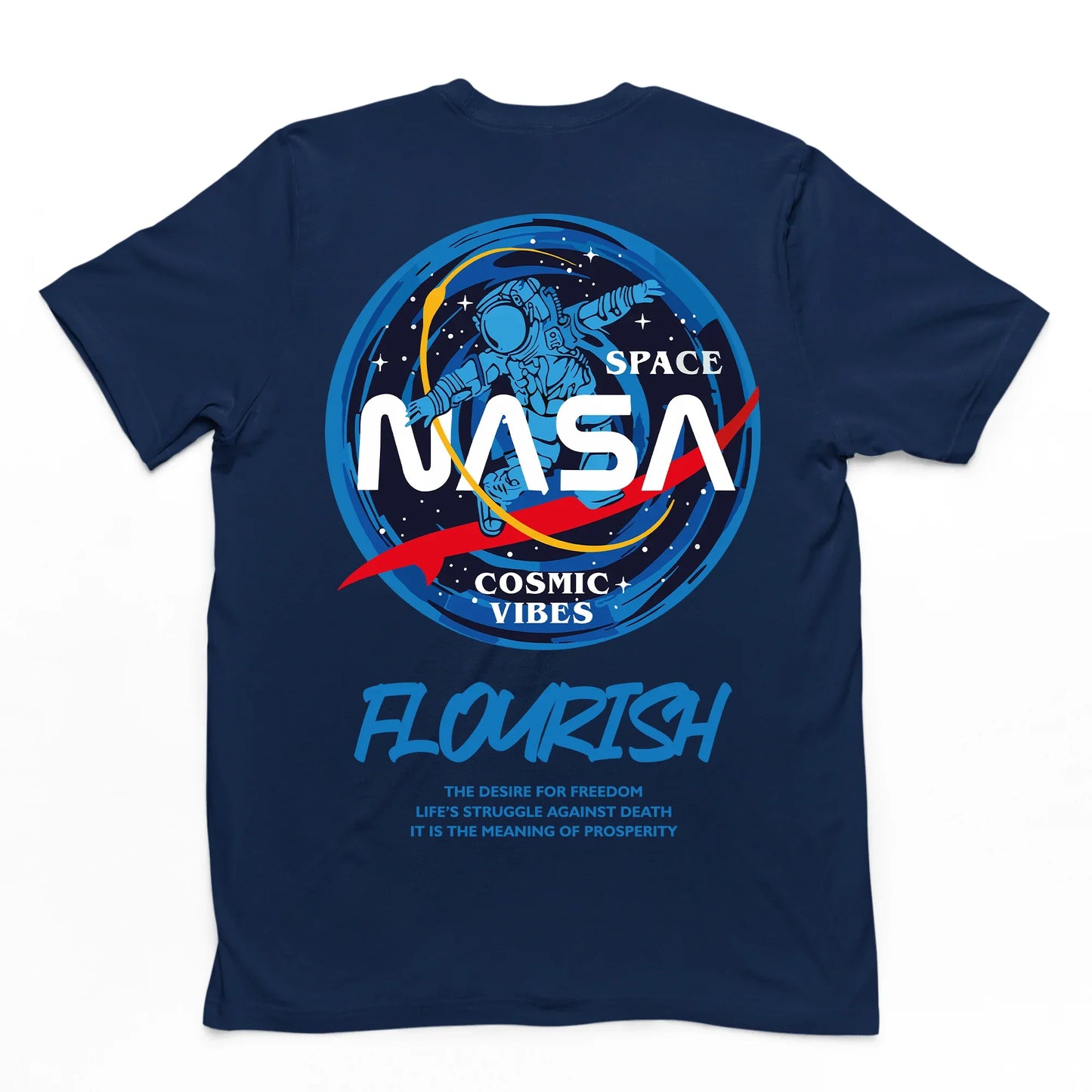 Camiseta Básica Space Nasa Flourish - azul- marinho