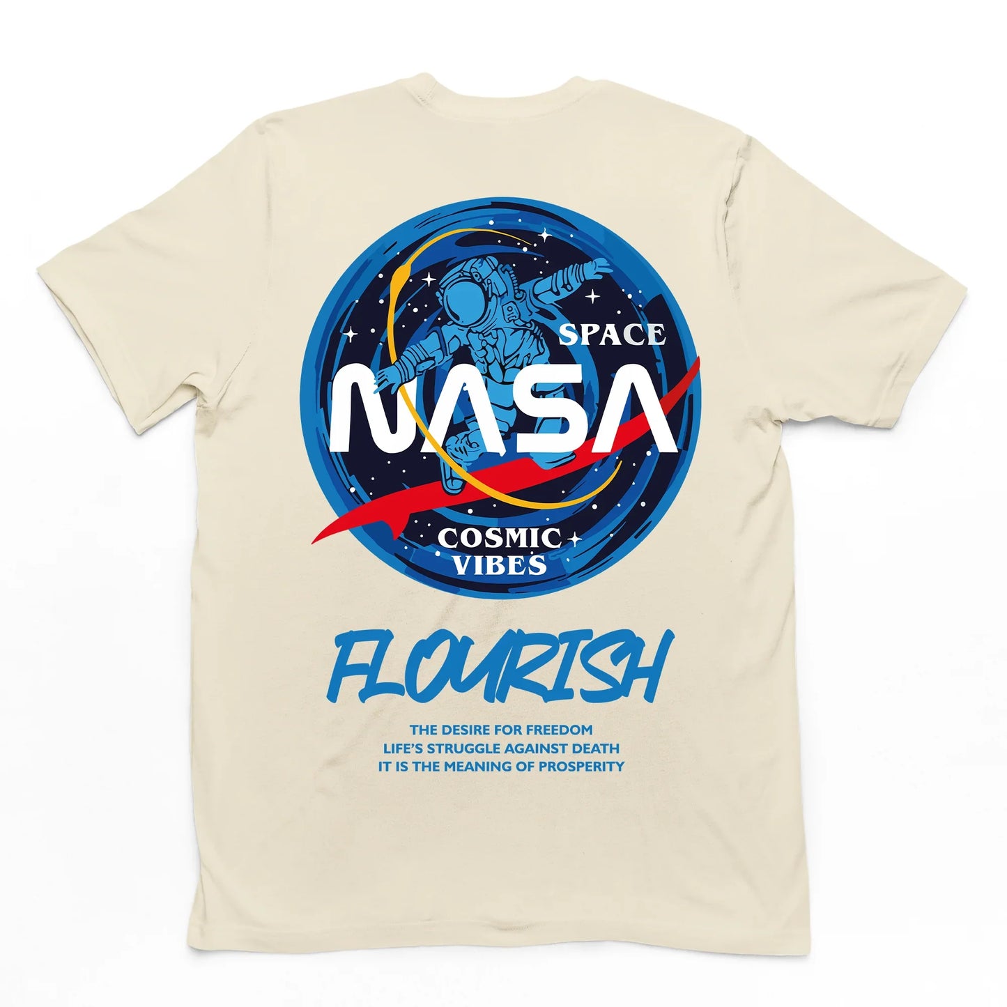 Camiseta Básica Space Nasa Flourish - pérola