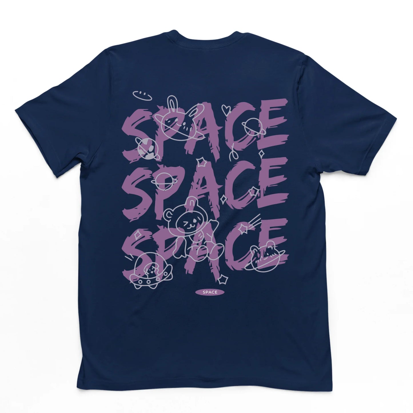 Camiseta Básica Space Space Bear - azul - marinho