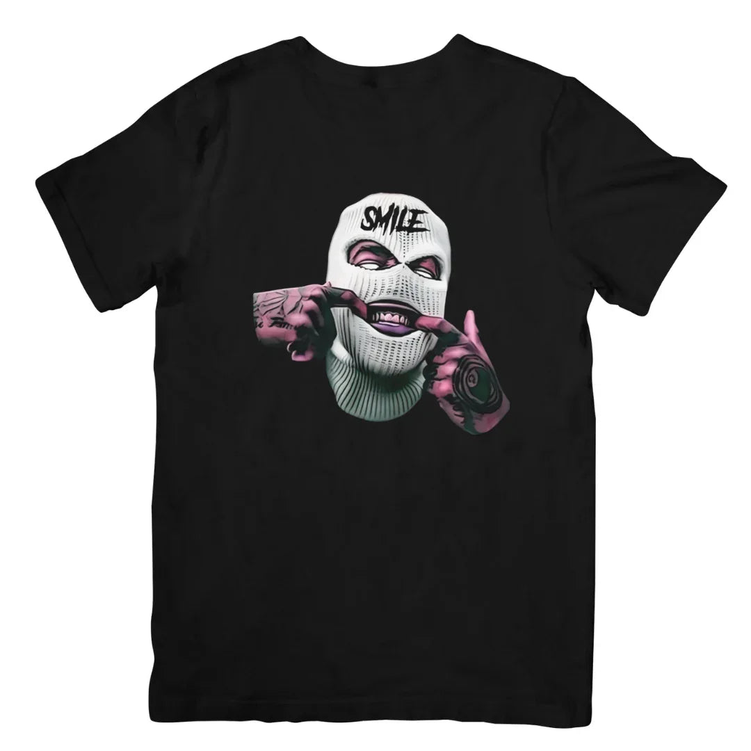 Camiseta Básica Thug Life Mascara - preto