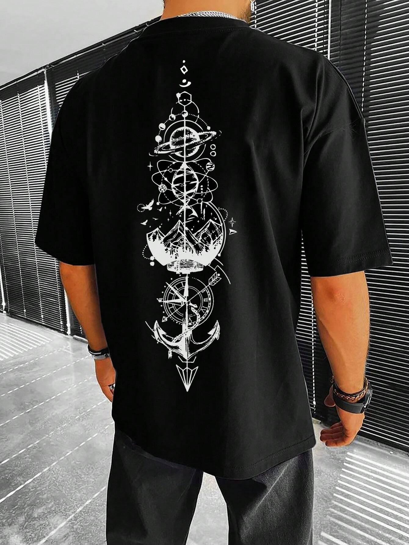 Camiseta Básica Unissex Com Estampa Bússula Flecha