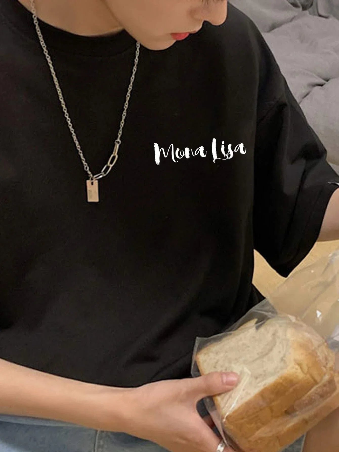 camiseta Básica Unissex Com Estampa Monalisa